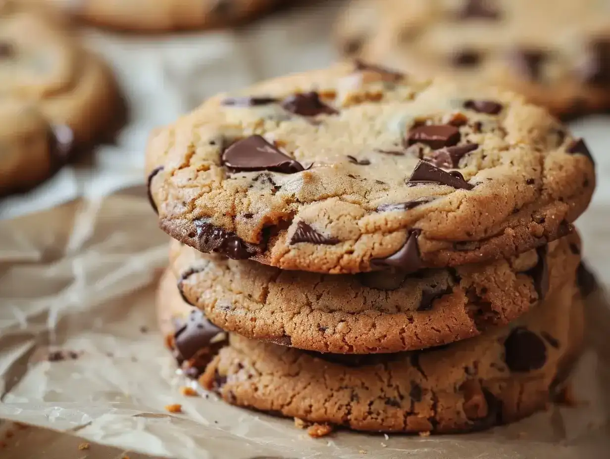 Chocolate chip cookies med seg mitt och frasiga kanter