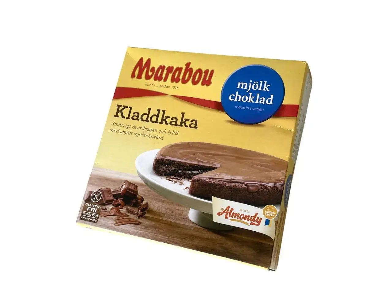 Marabou Kladdkaka, en glutenfri chokladkaka med mj&ouml;lkchoklad, perfekt att frysa och njuta av.
